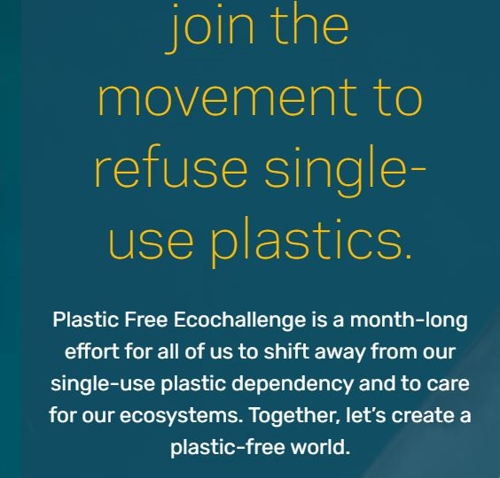 Plastic Free EcoChallenge July 1 – 31, online Plastic Free EcoChallenge July 1 – 31, online